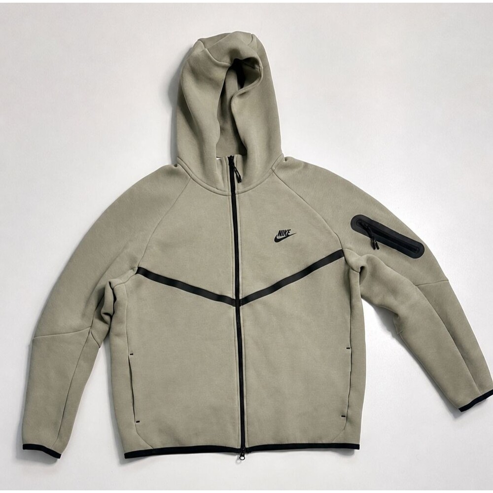 Nike Men’s Tech Fleece Full Zip Jacket Hoodie Beige Camel Size XL